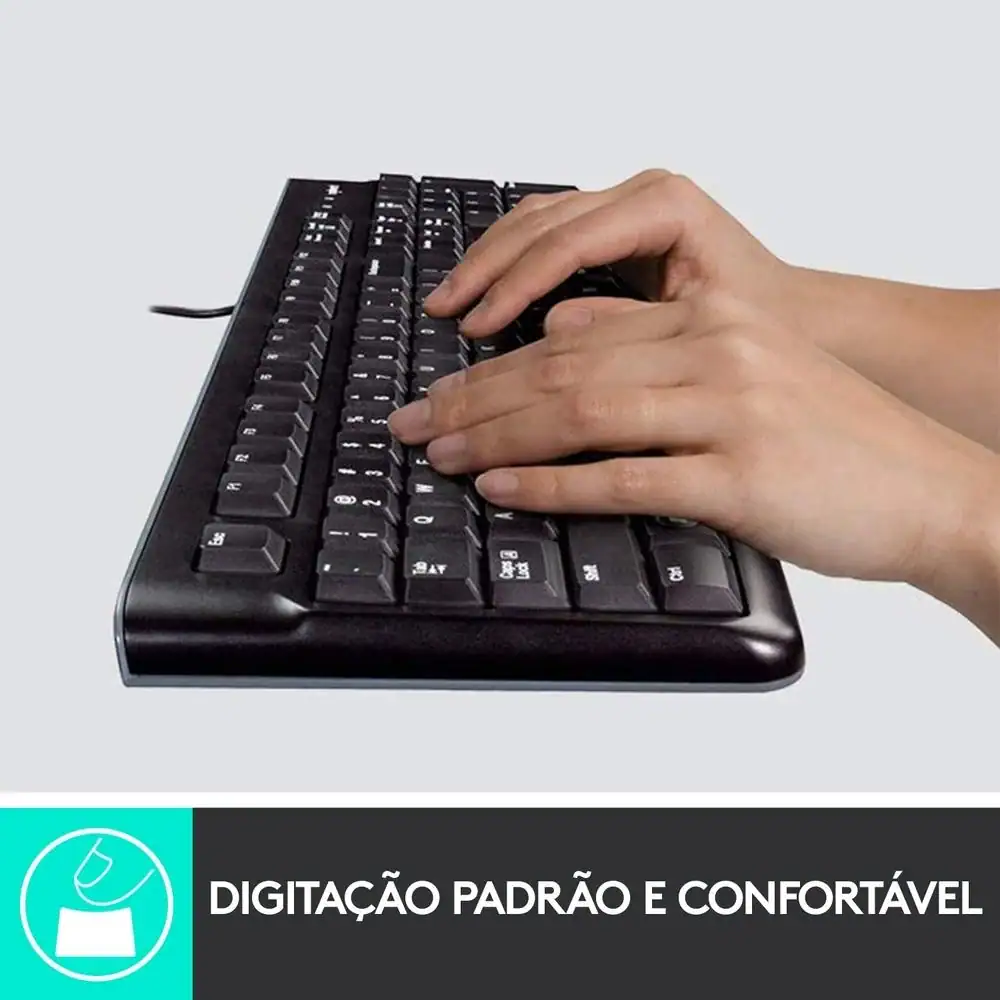 Teclado com fio USB Logitech K120 com Layout ABNT2 - Miniatura 4