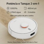 Robô Aspirador De Pó Inteligente Xiaomi Vacuum S20 Branco - Miniatura 4