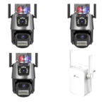 Kit 3x Câmera de Segurança P11 EKS Wi-Fi 4K: Duas Lentes + Repetidor 230M | Leve 3 Pague 2 - Miniatura 1