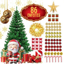 Kit 3 em 1 natalina: árvore de natal 1,50m decorado+86 enfeites e pisca pisca led - Miniatura 2