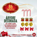 Kit 3 em 1 natalina: árvore de natal 1,50m decorado+86 enfeites e pisca pisca led - Miniatura 3